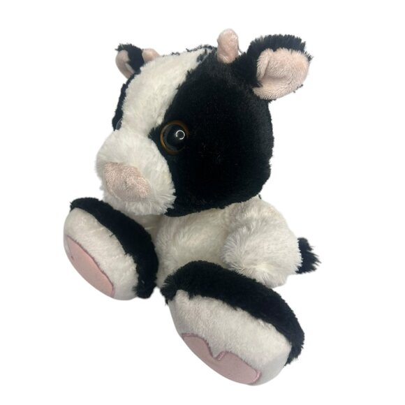 Aurora Cow Plush White Black Stuffed Animal Toy Soft 10 in - Picture 3 of 6